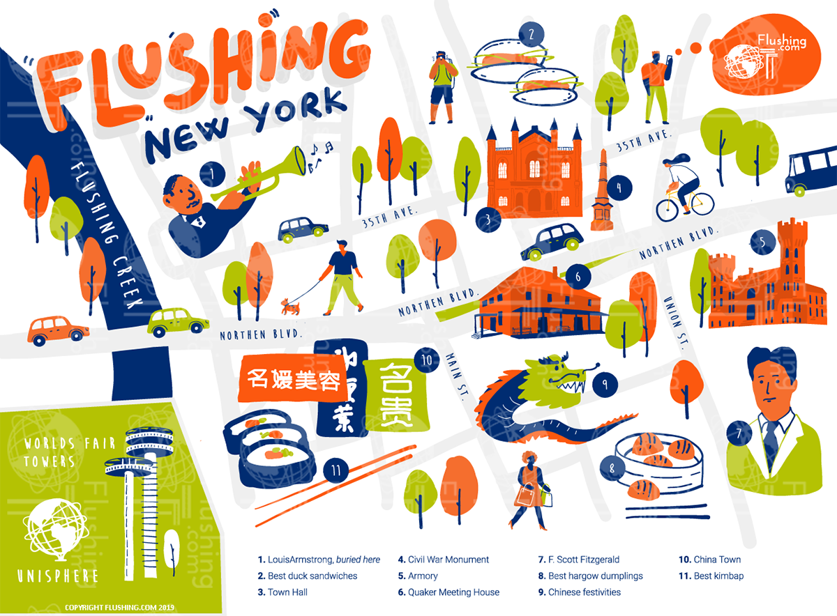 infographic marketing - Flushing, New York | Creative Map Infographic
