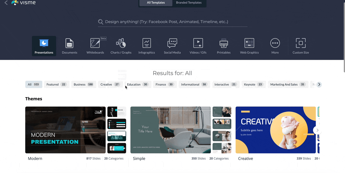 presentation voice over - choose a template