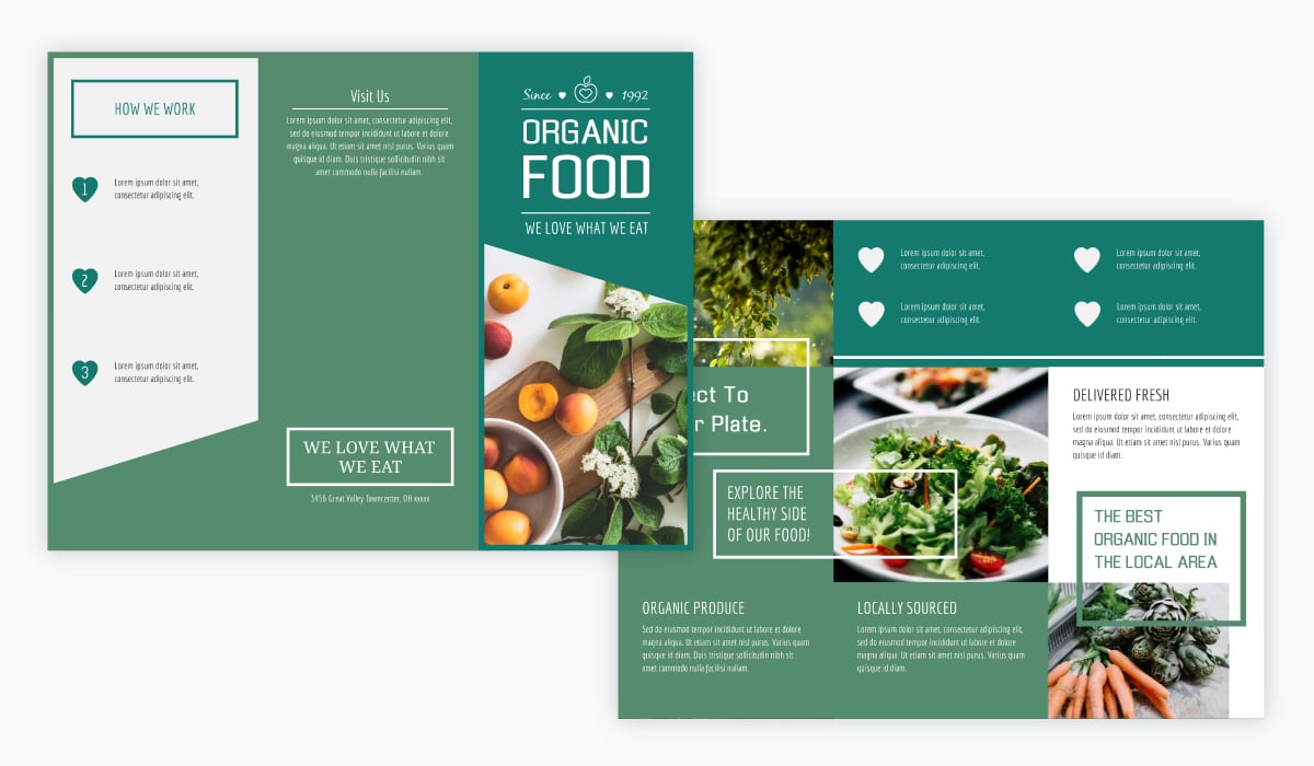 organic food brochure template