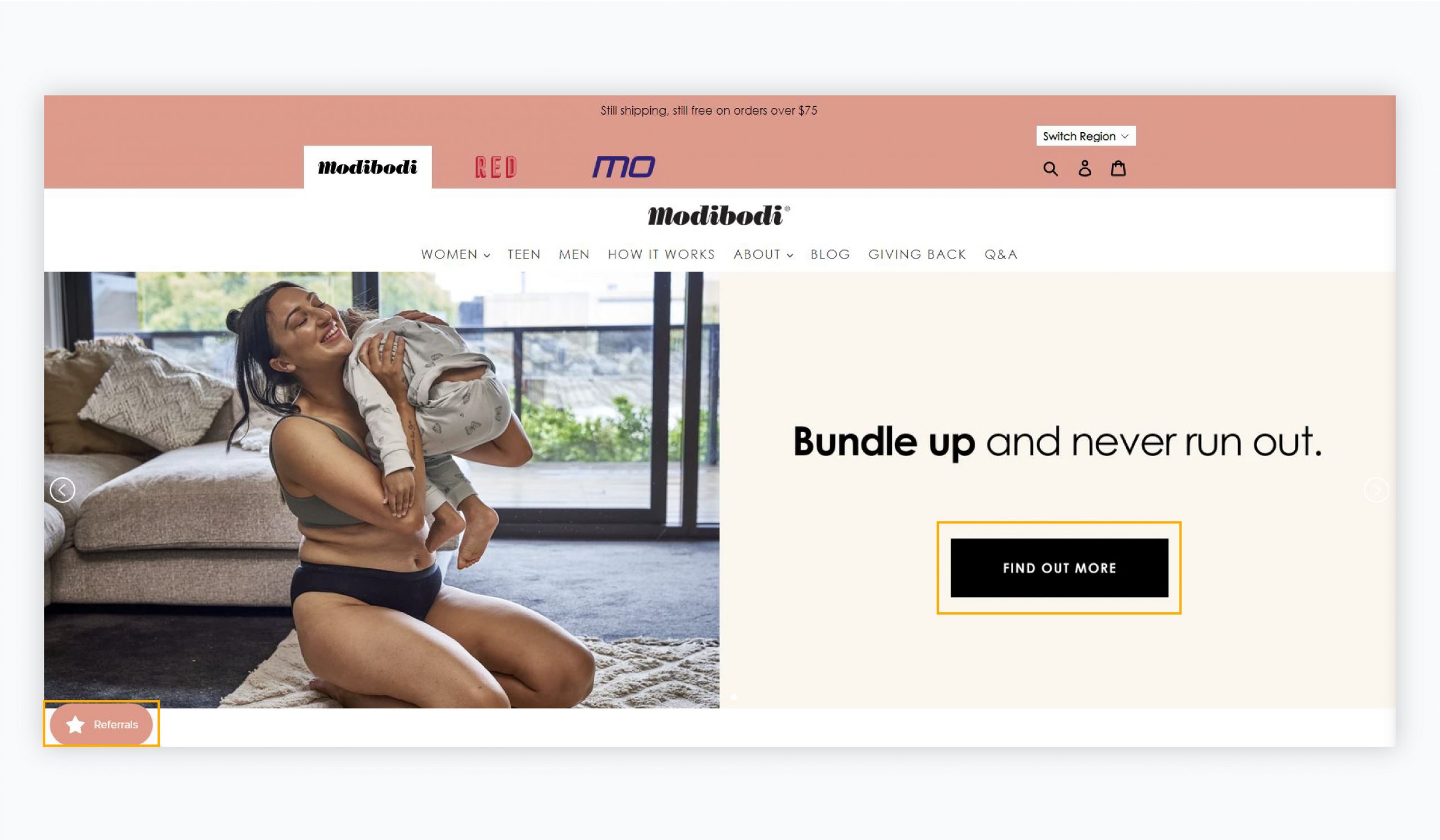 referral marketing - modibody example