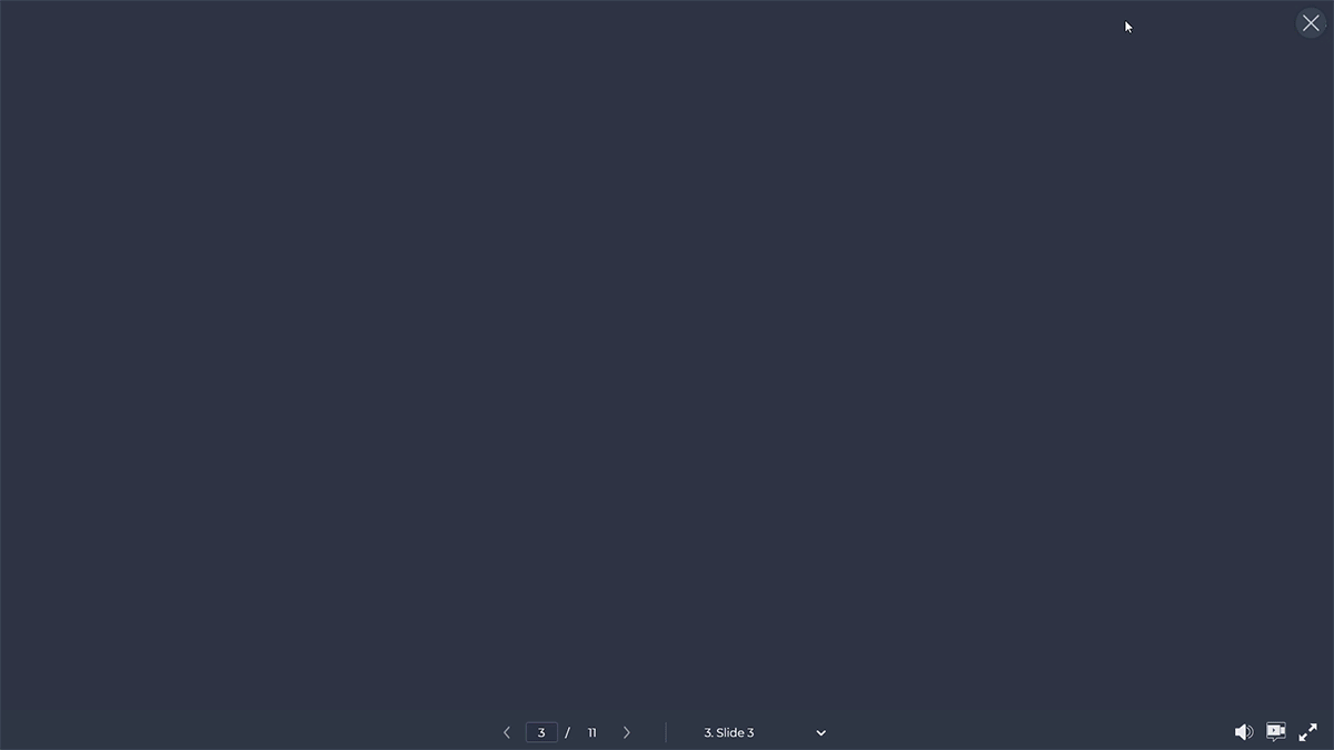A GIF screengrab of an animated presentation slide transition on screen.