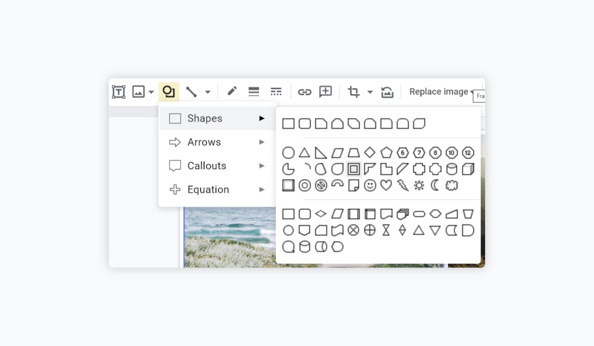 best presentation software - google slides shapes