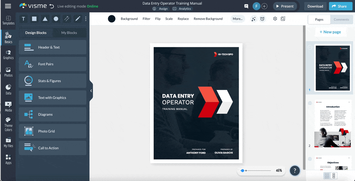 A screenshot of the sharing options in Visme
