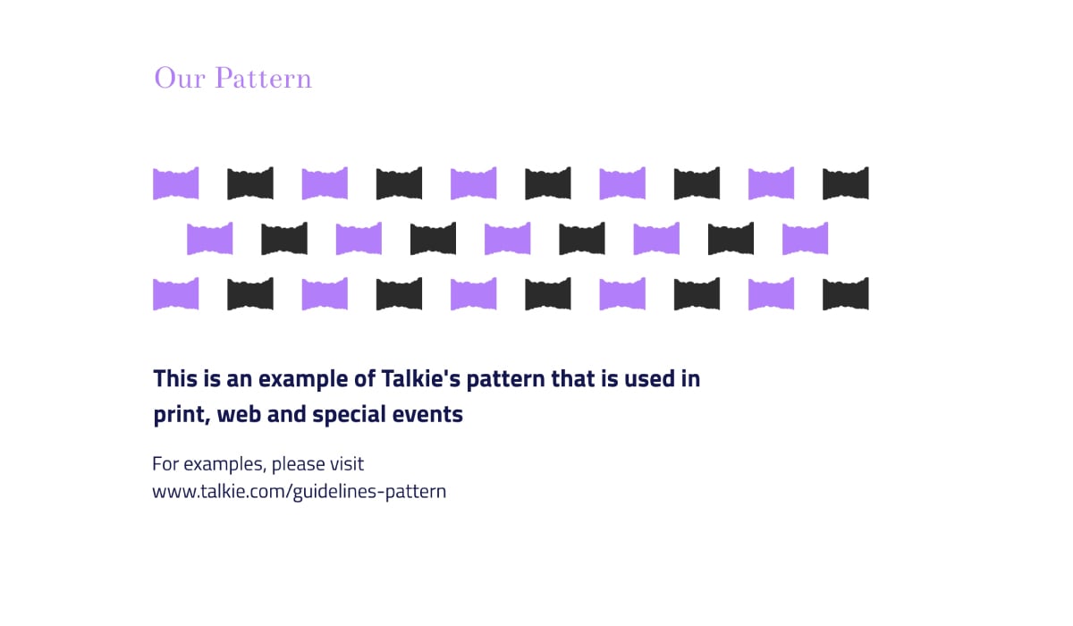 An example of the patterns section of your brand guidelines.