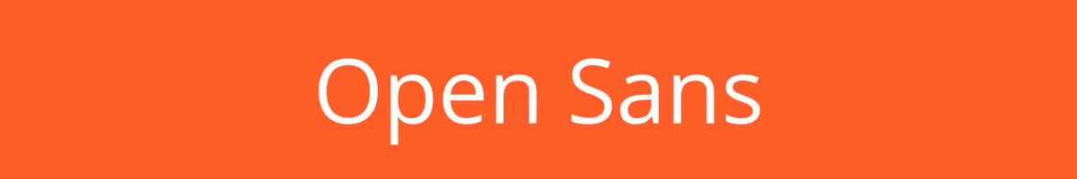 The font Open Sans.