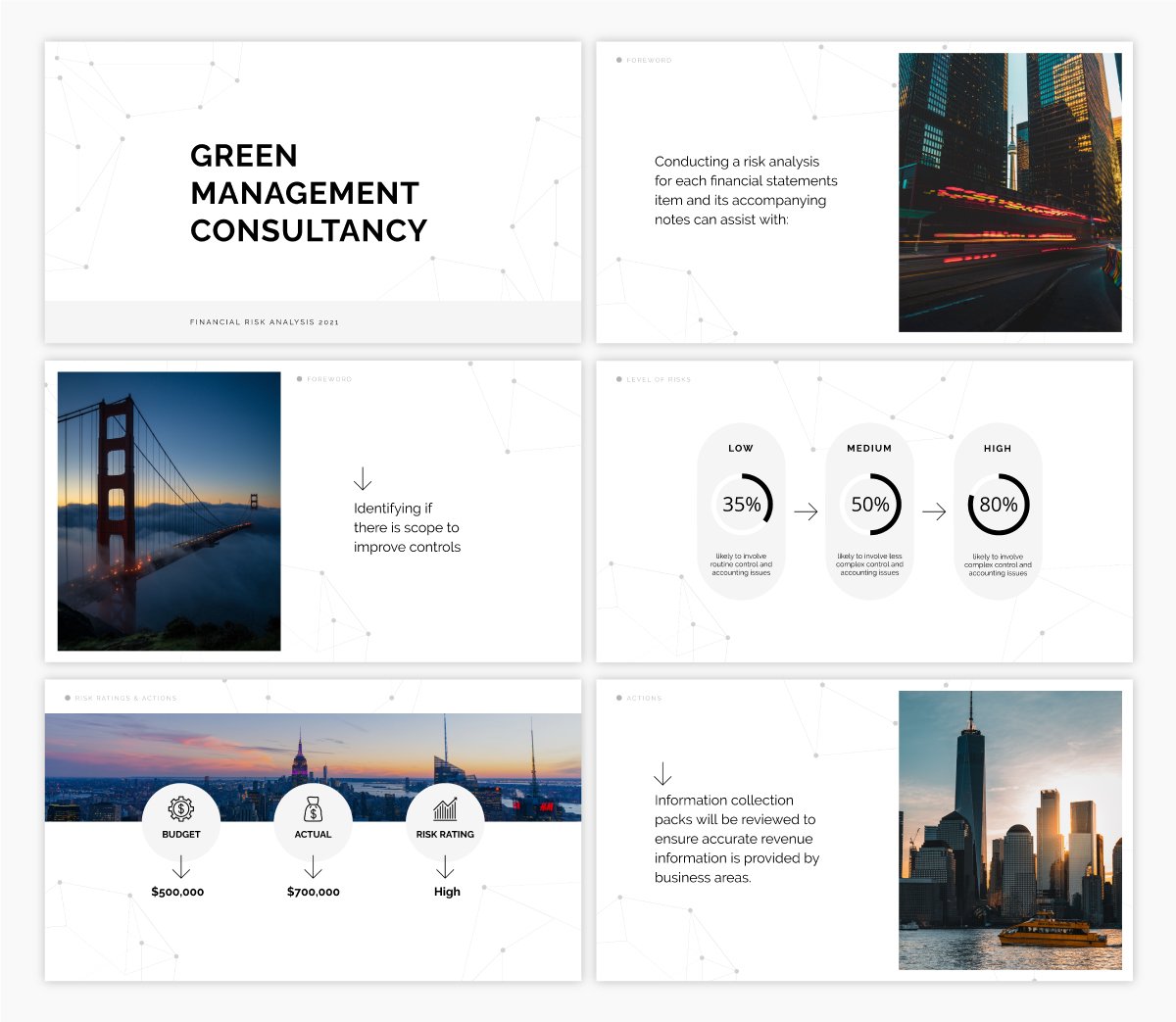 A consultancy presentation template using the font Raleway.