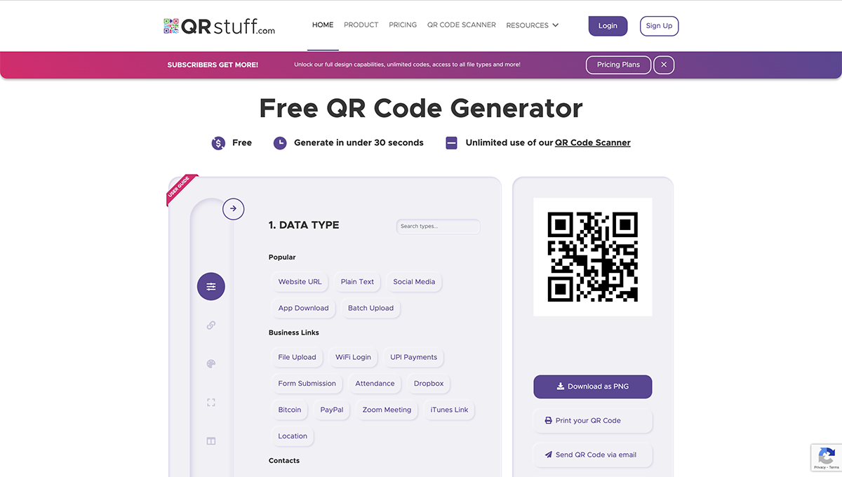 QR Code Generator - QRStuff