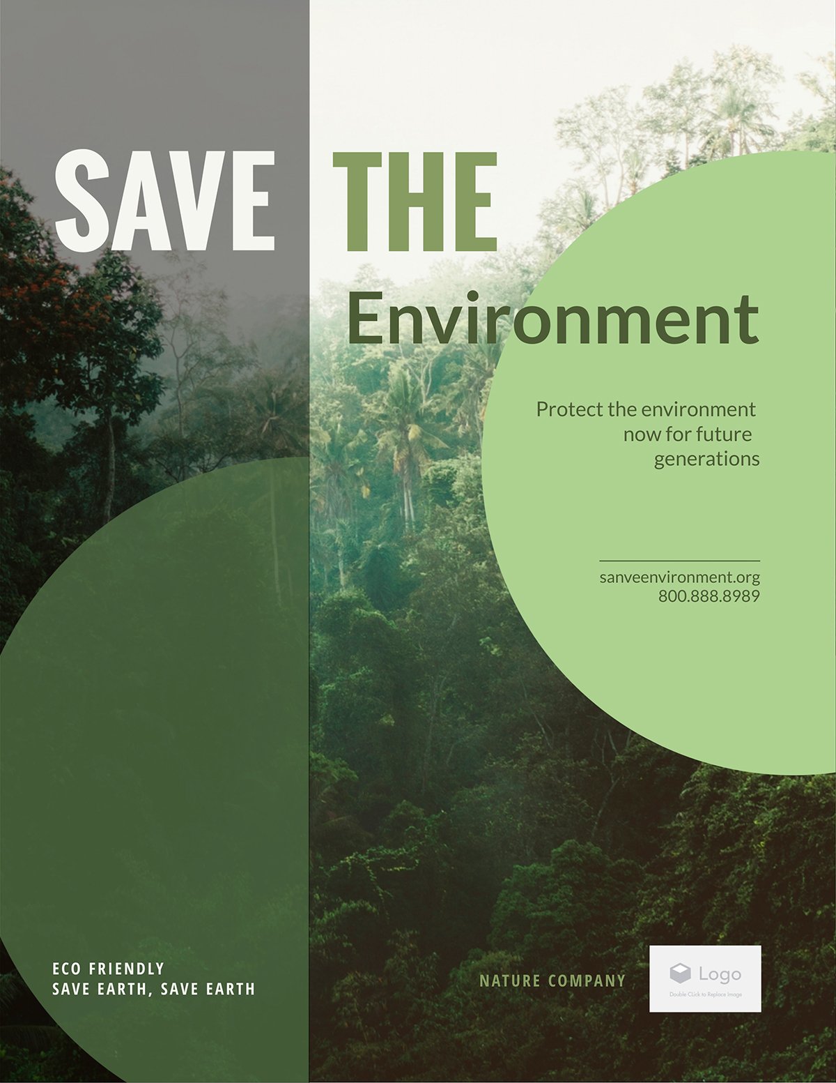 Environmental nonprofit flyer template available in Visme.