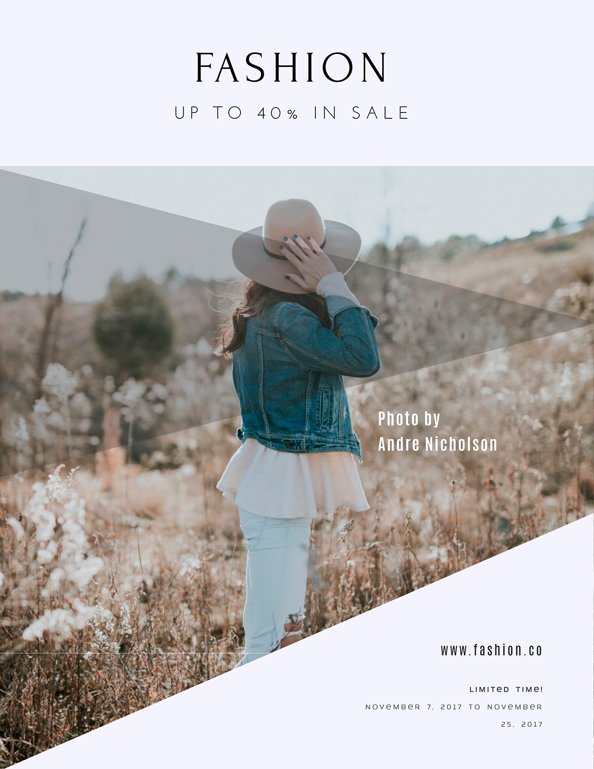 A fashion flyer template available in Visme.