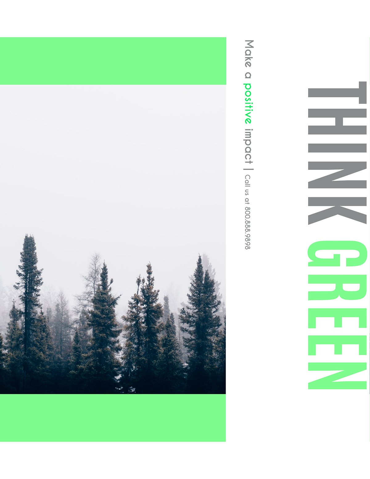 Black and green nonprofit flyer template available in Visme.