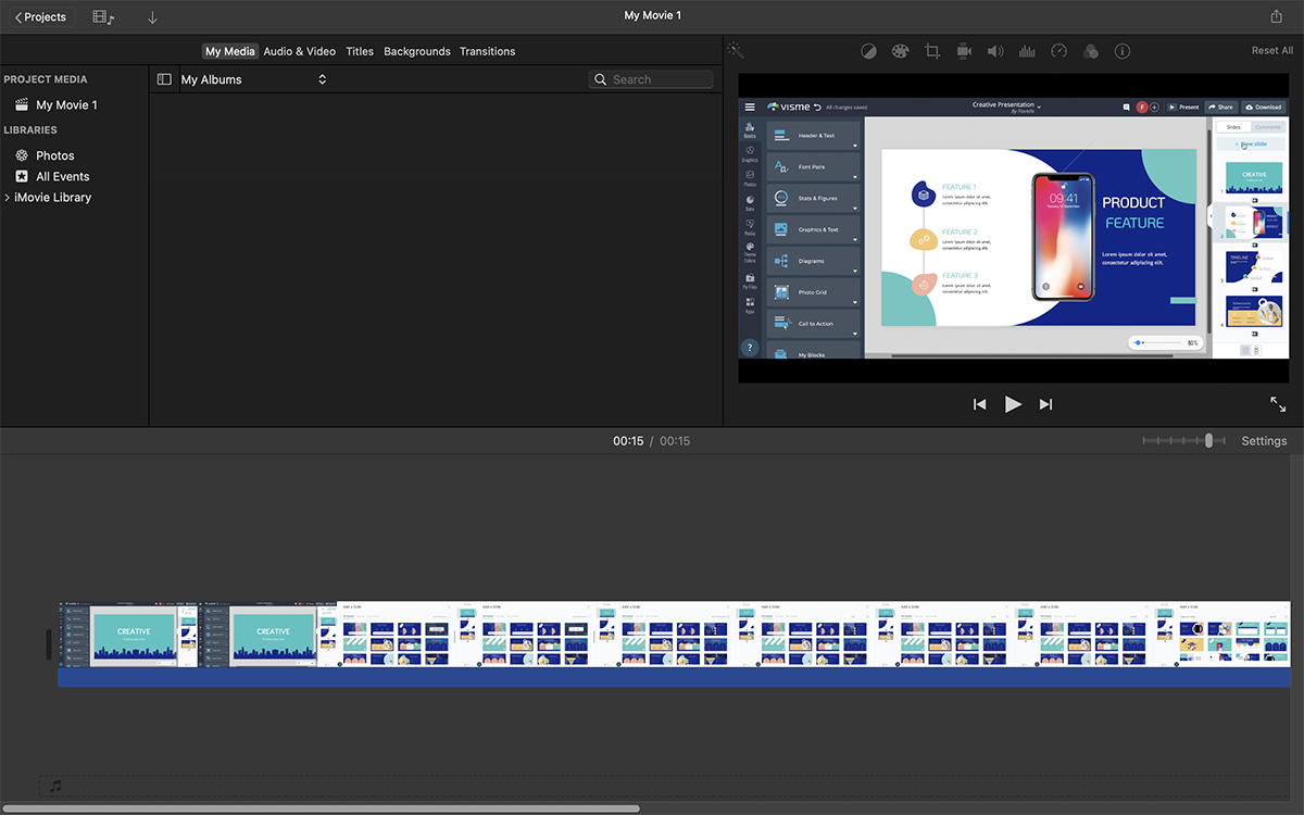Best Free Video Editing Software - Apple iMovie video interface