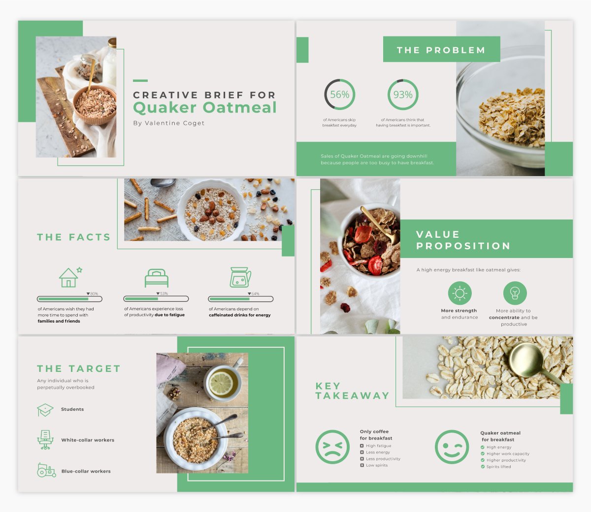 A creative brief presentation template available in Visme.