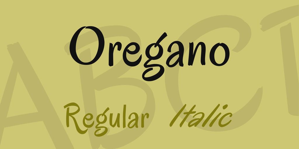 The font Oregano.
