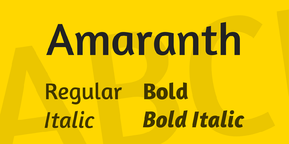 The font Amaranth.