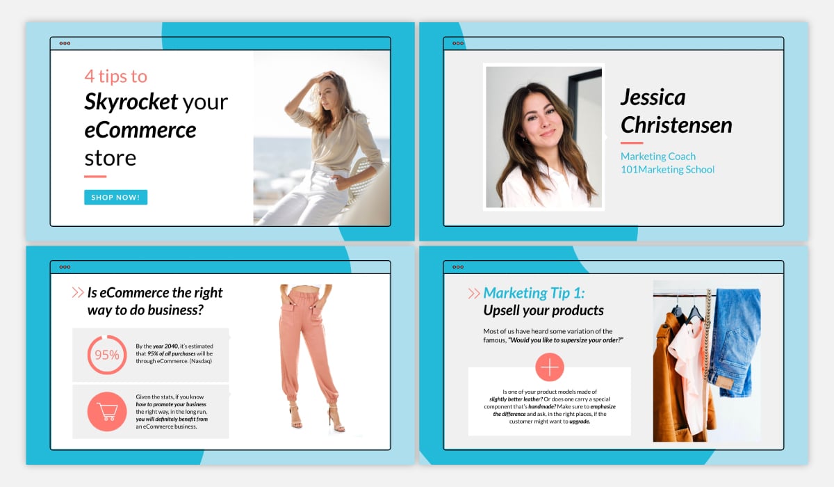 A webinar presentation template available in Visme.
