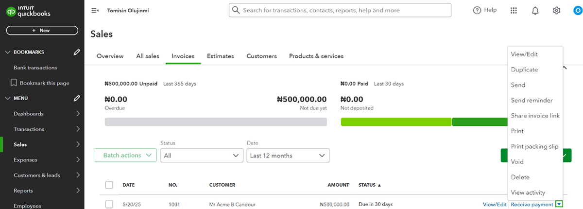 how to create an invoice - Intuit Quickbooks