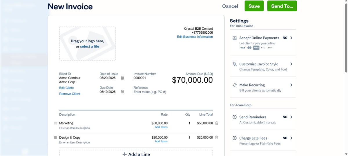 how to create an invoice - Freshbooks