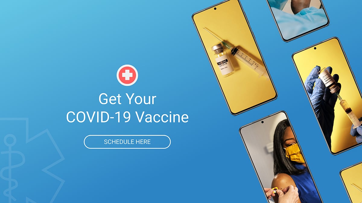 A healthcare mockup template available to customize in Visme.