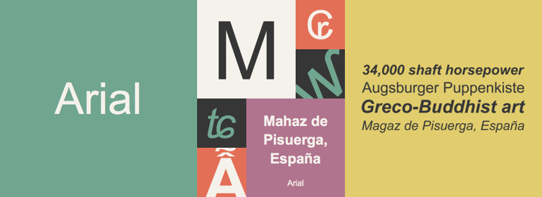 The font Arial.