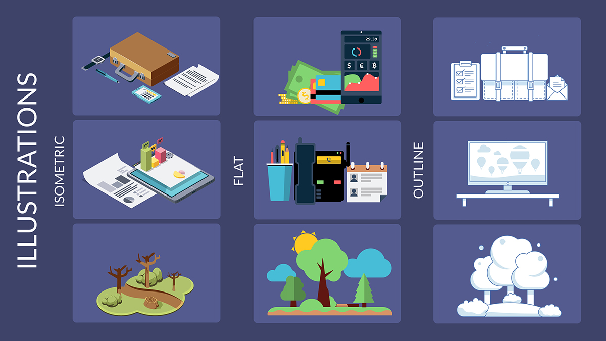 Customizable illustrations available from Visme.