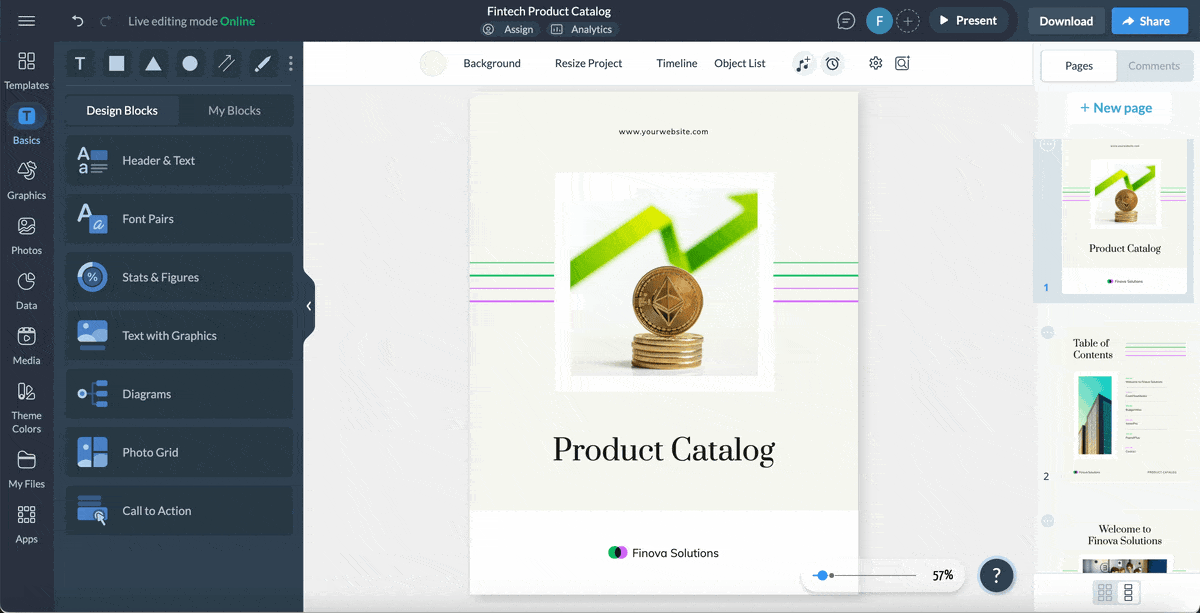 a video of the flipbook effect in Visme