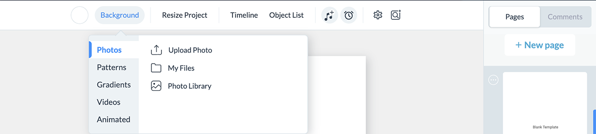 How to edit a blank canvas in Visme.
