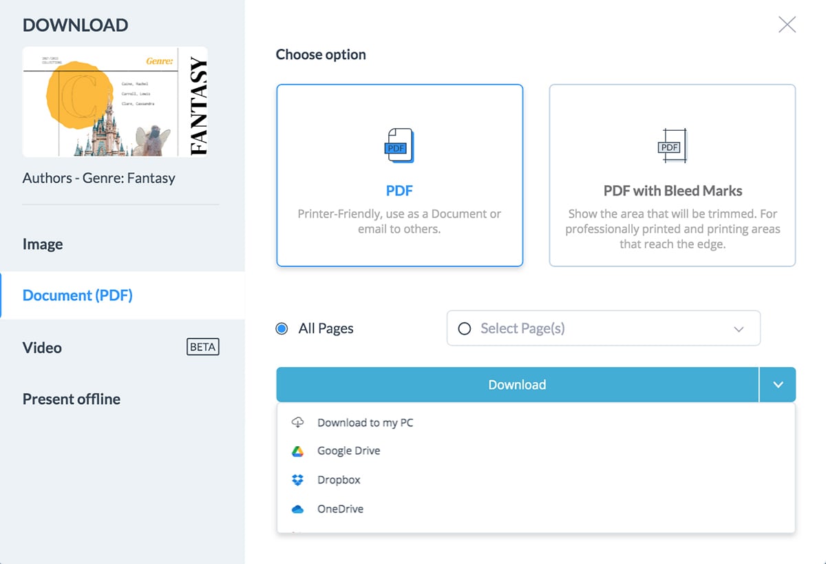 How to download your product catalog as a PDF.