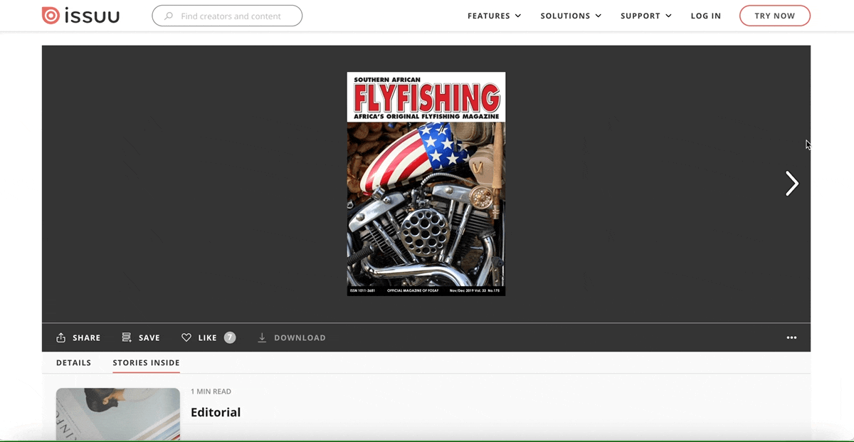 An example of a flipbook from Issuu.