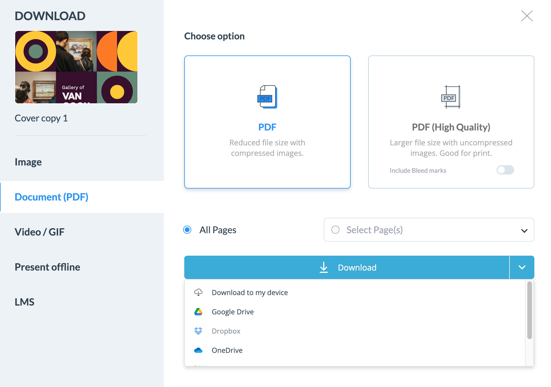 How to download your product catalog as a PDF.