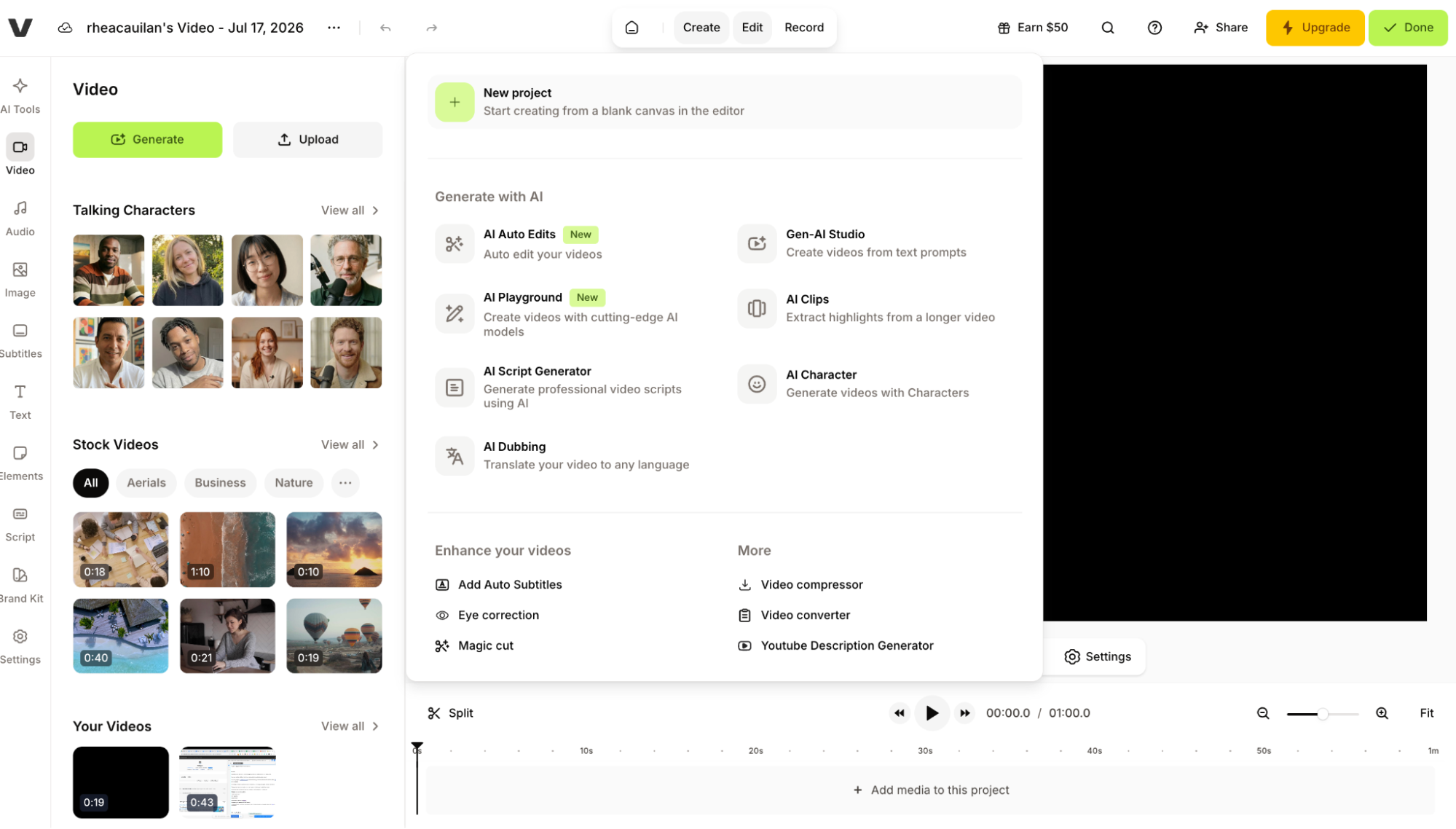 Veed Lumen5 Alternative interface
