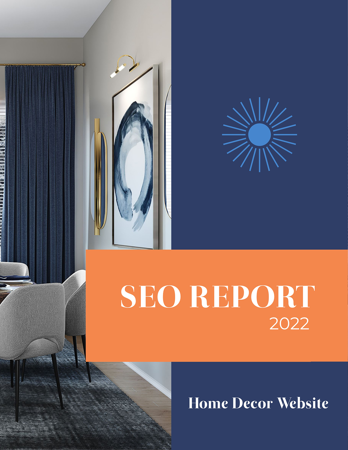 The title page of an SEO report template.