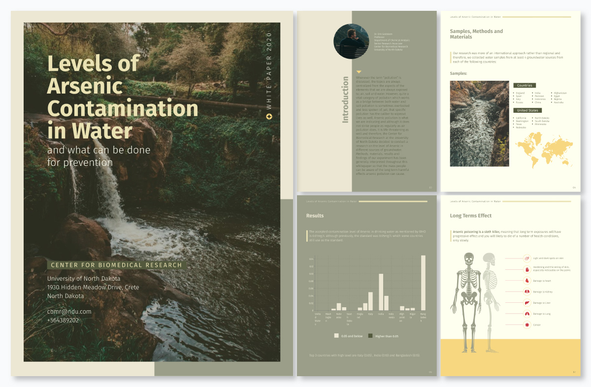 A white paper template available to customize in Visme.