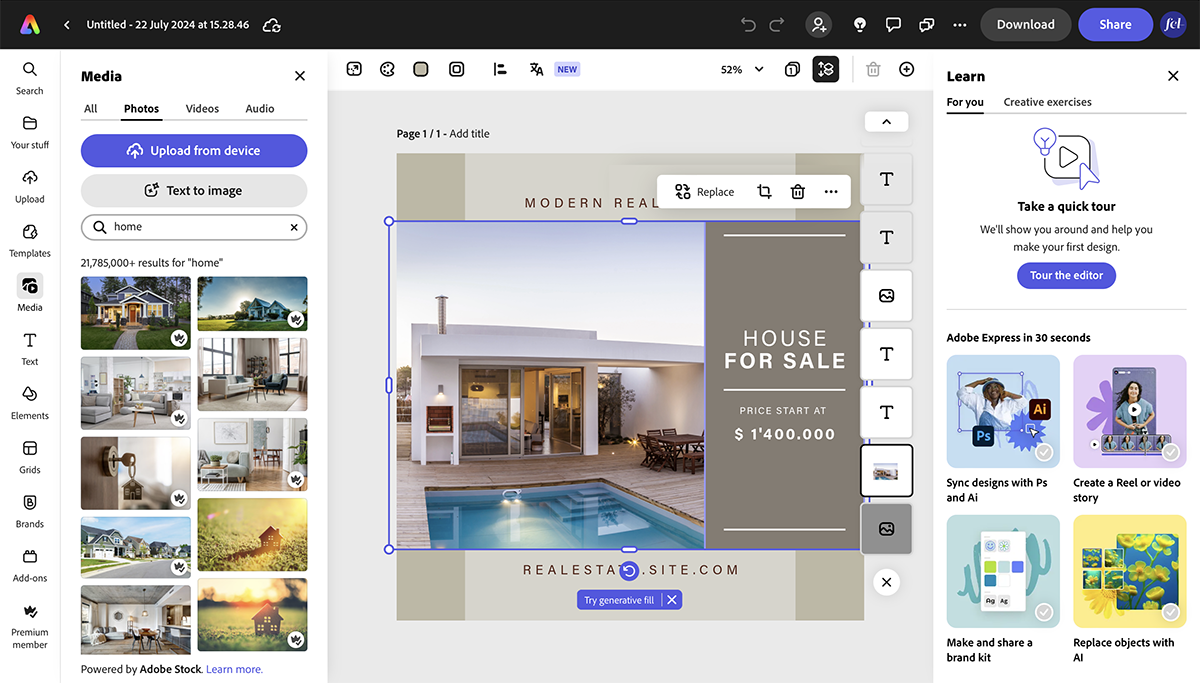 canva vs adobe express - Adobe Express stock photos