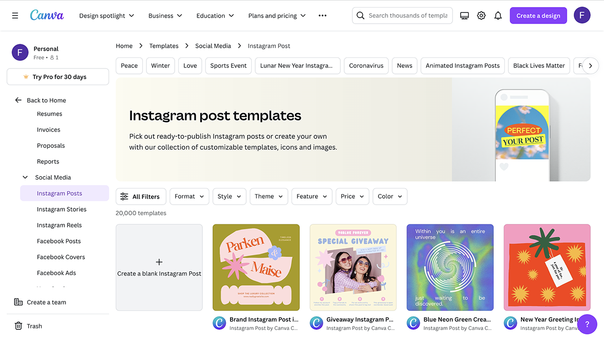 canva vs adobe express - Canva templates