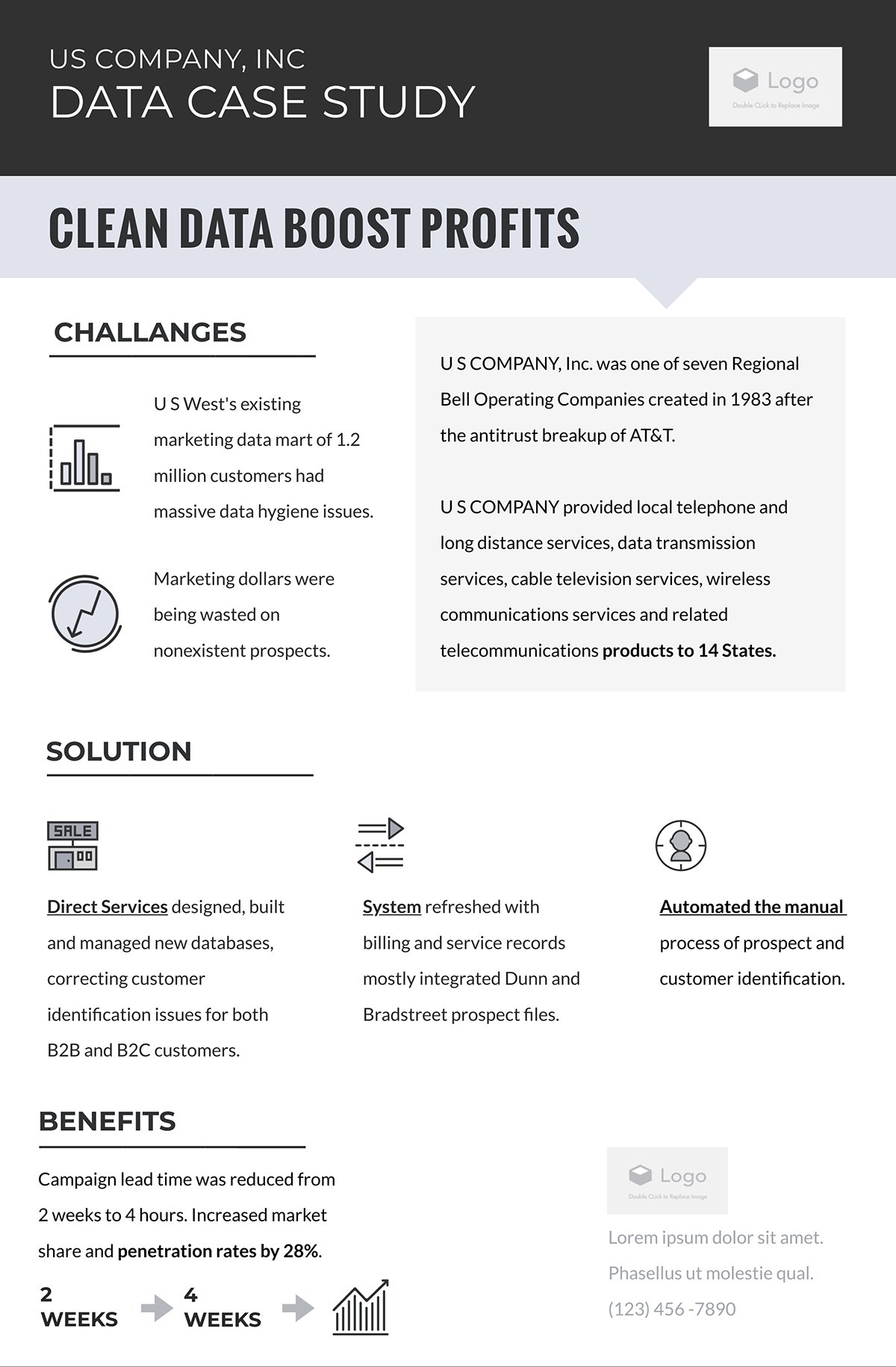 A case study infographic template available to customize in Visme.