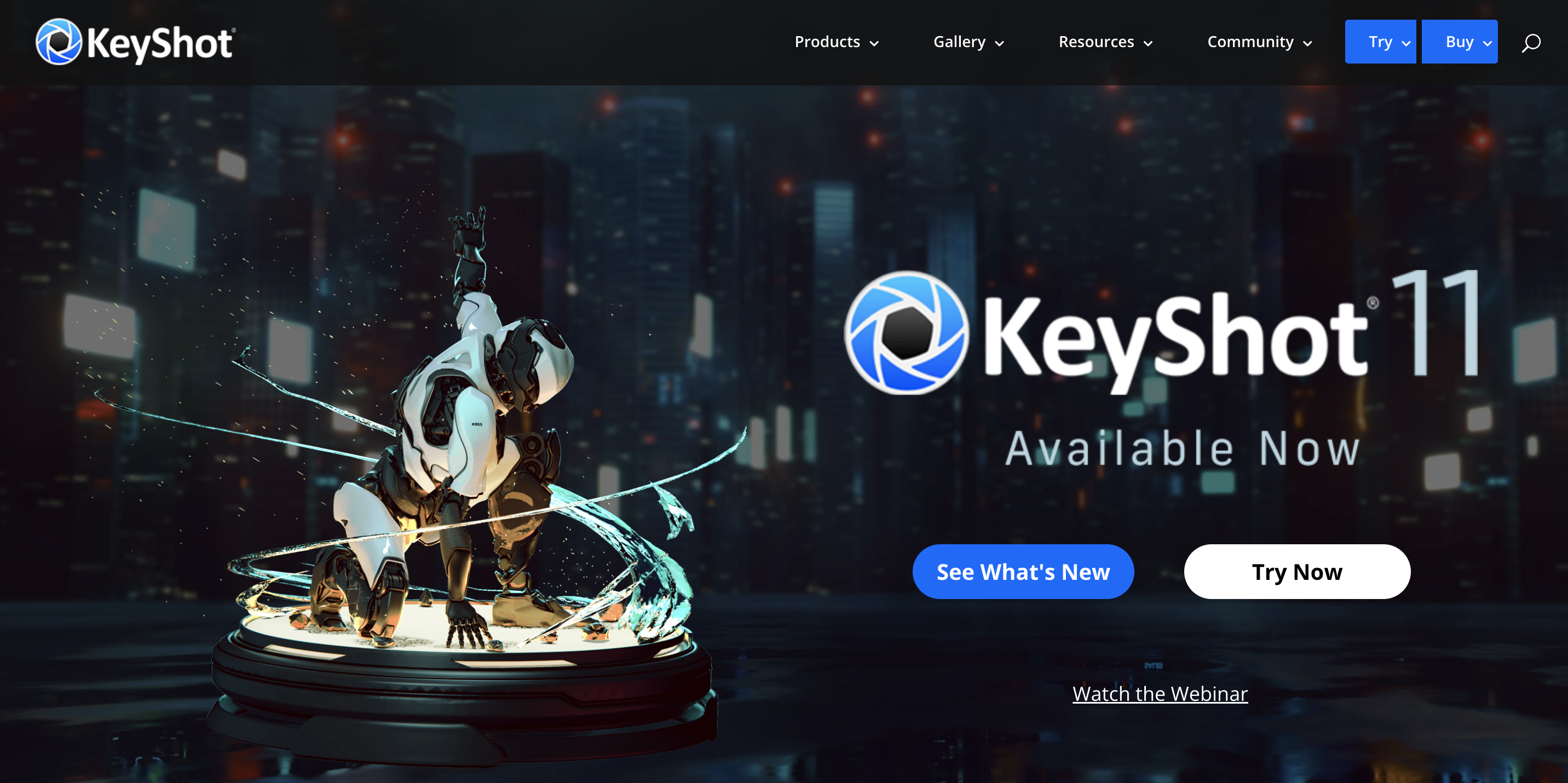 A screenshot of the KeyShot website.