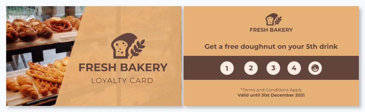 A loyalty card template available to customize in Visme.