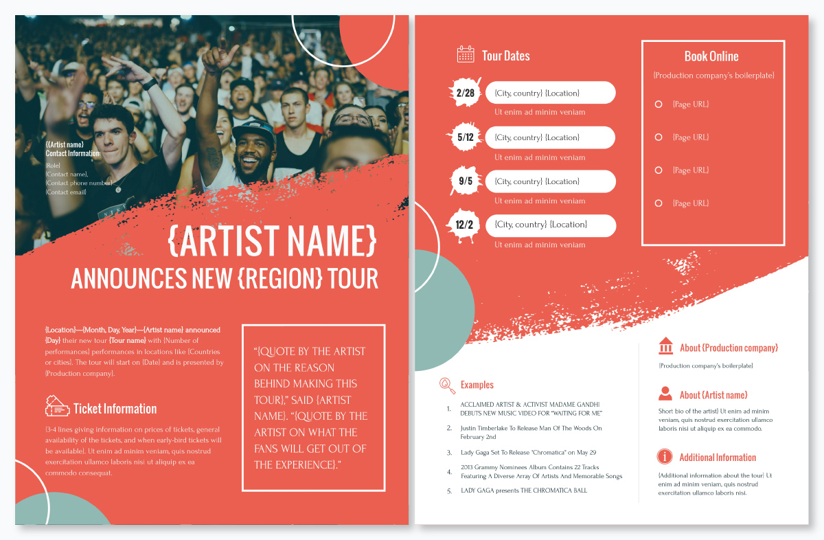 A press release template available to customize in Visme.