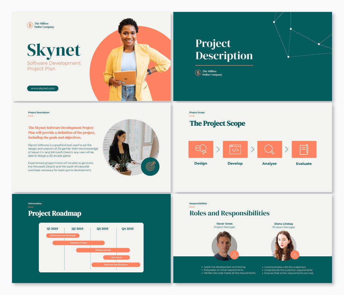 A project plan presentation template available to customize in Visme.