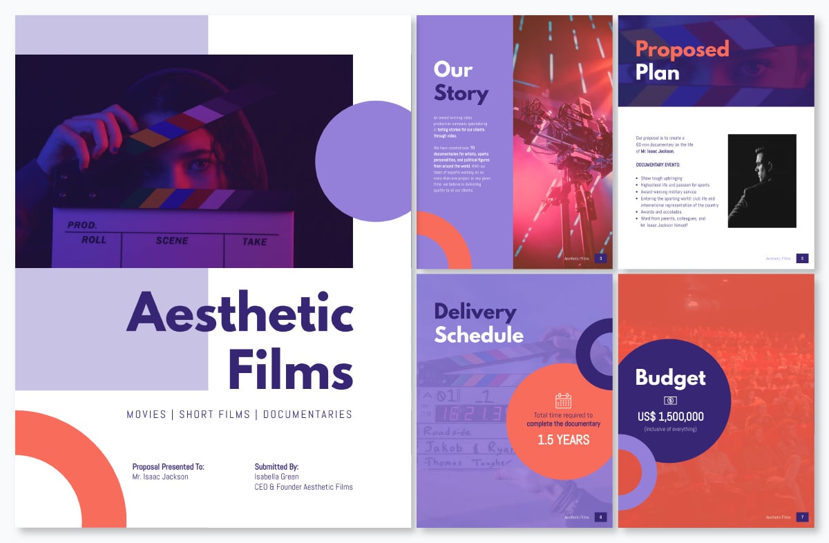 A proposal template available to customize in Visme.