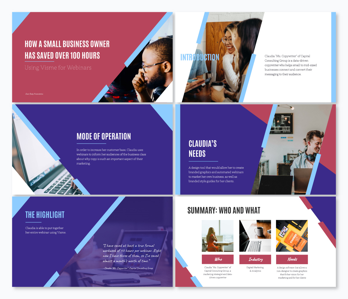 A webinar template available to customize in Visme.