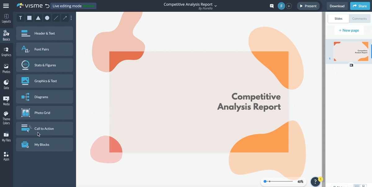 how to add charts and graphs to a Visme template