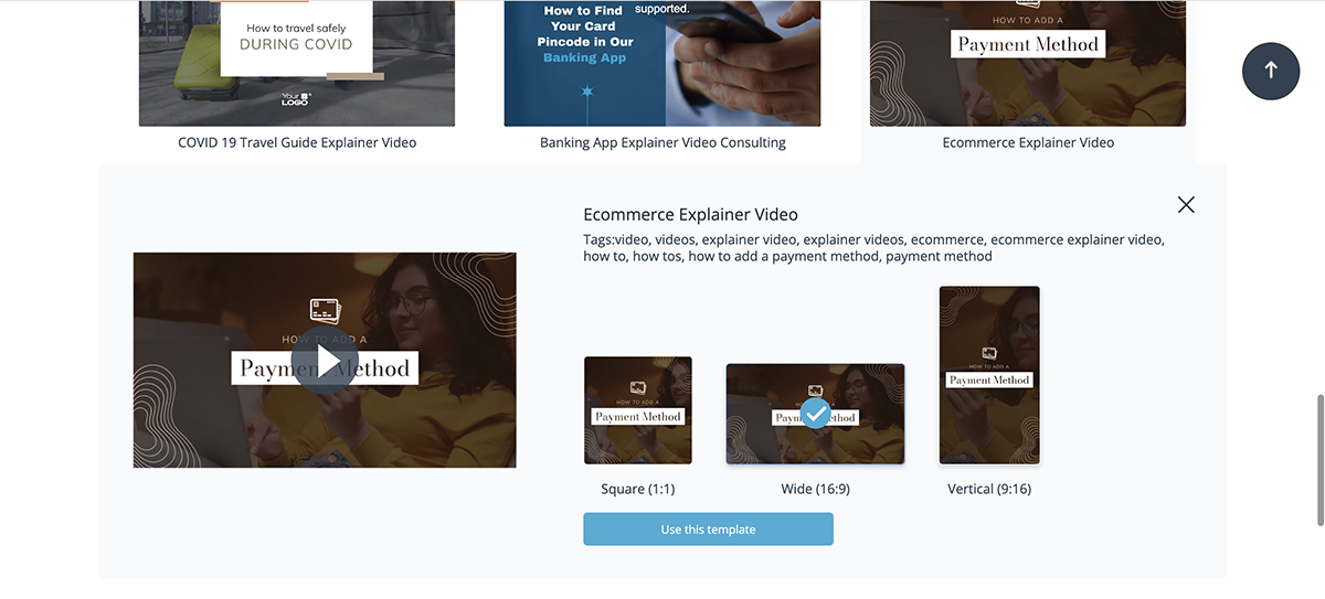 Visme Explainer Video Sizes
