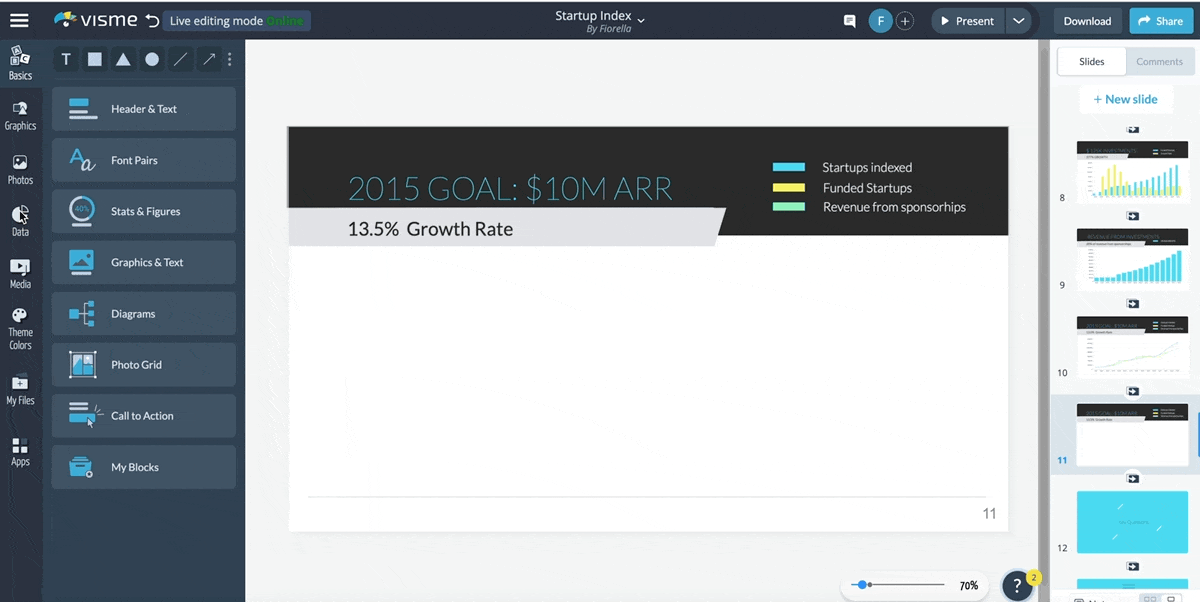 how to add and customize a bar chart in Visme.