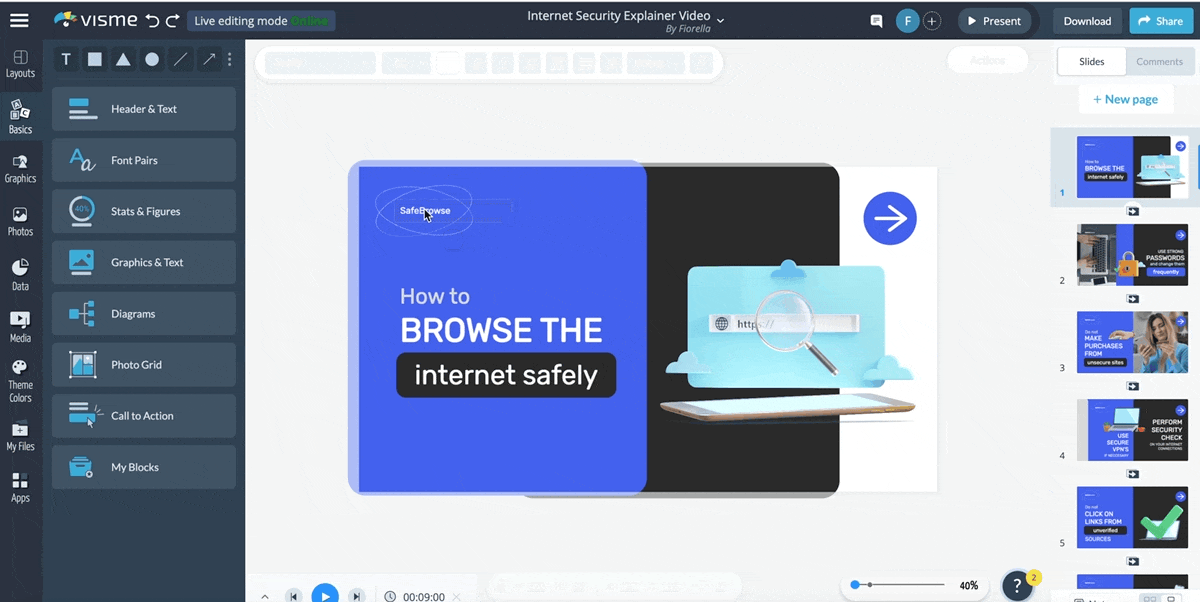 How to edit animated video in Visme