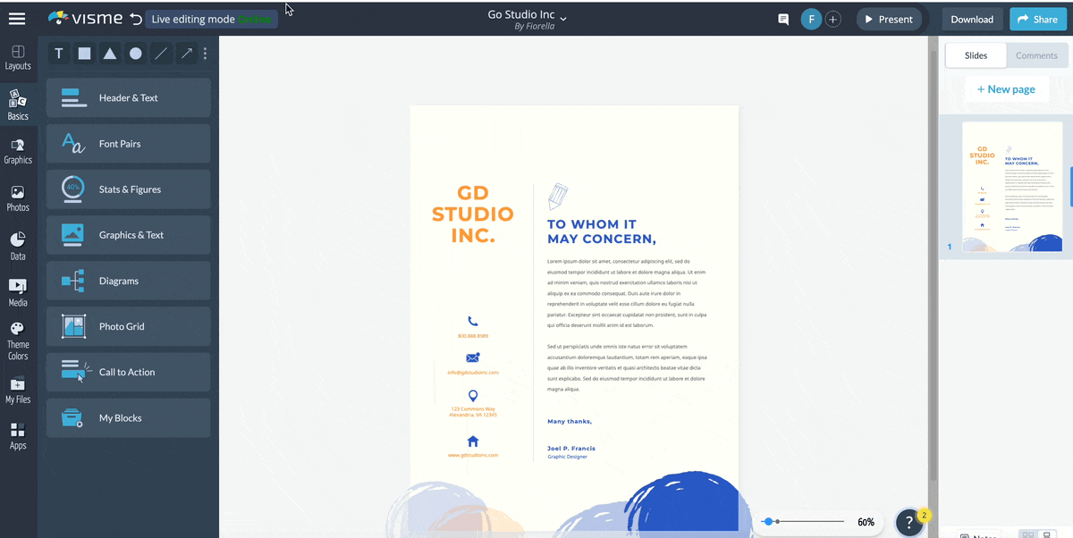 choosing shapes and playing with them in Visme?
