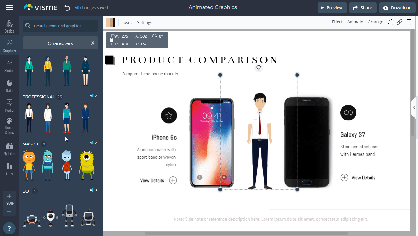 change-character-pose