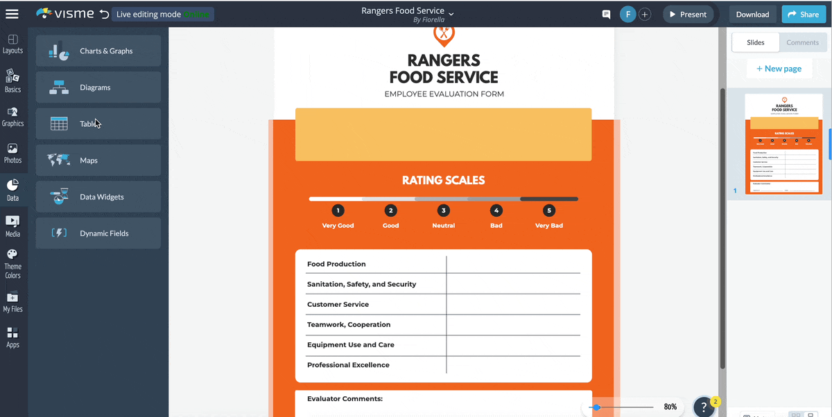 How to Create a Table in Visme