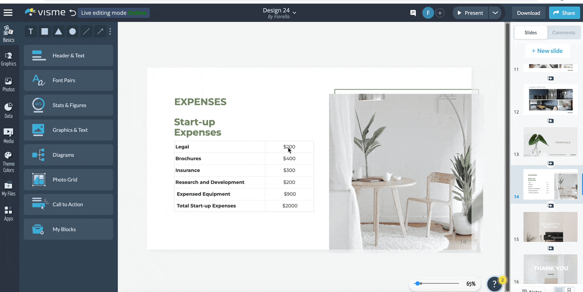 ow to update values inside a graph, table, or statistics inside Visme