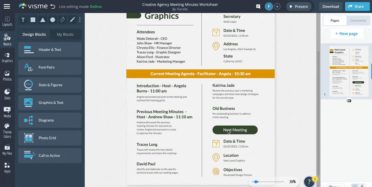 meeting minutes template - add sections to template
